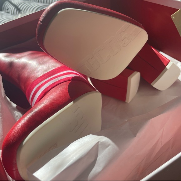 GCDS Red Leather Boots - Picture 2 of 4
